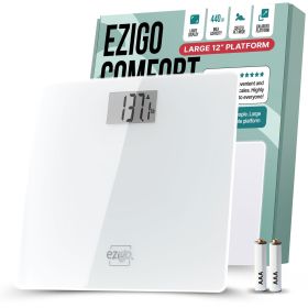 Digital Bathroom Scale for Body Weight Large Platform 12 inch 30cm High Capacity 440lb 200kg Accurate Scale for Adults Elderly Seniors Pets and B