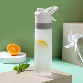 Spray Water Bottle For Girls Outdoor Sport Fitness Water Cup Large Capacity Spray Bottle Drinkware Travel Bottles Kitchen Gadgets (Color: Grey)